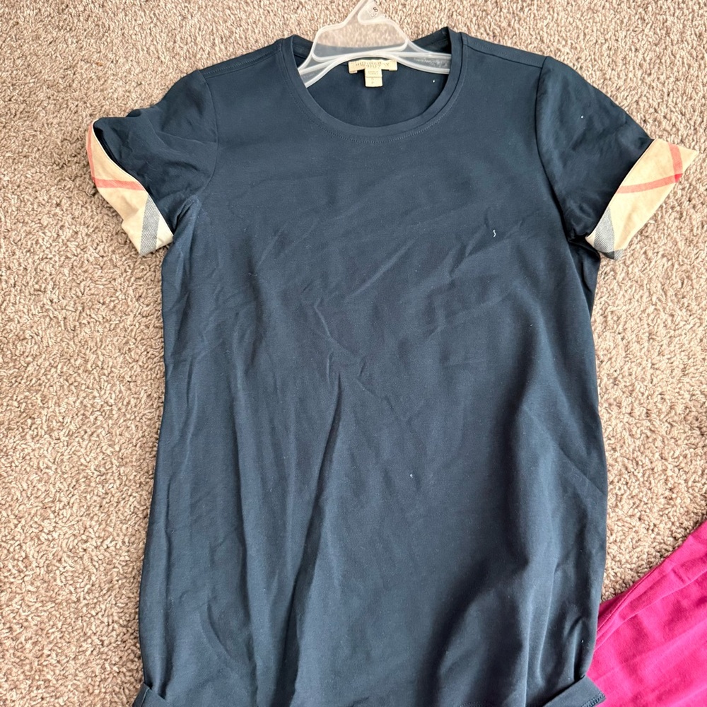 Burberry Navy Blue Short Sleeve Tee